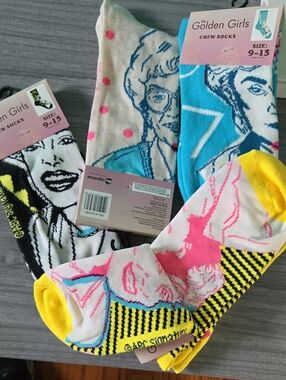 Golden Girls Socks Rose, Sophia, Dorothy, Blanche New W Tags Sz 9-13 TV Betty
